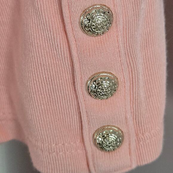 🎄 White House Black Market EUC Rio Elbow Sleeve Cold Shoulder Top Small pink - Picture 8 of 16